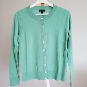 🍁 J. Crew 100% wool cardigan in tiffany blue